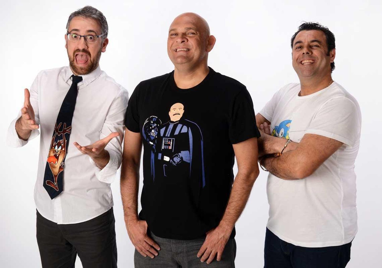 Luis Lara en el centro acompañado de Jesús Tapia y Vicente Ruidos.