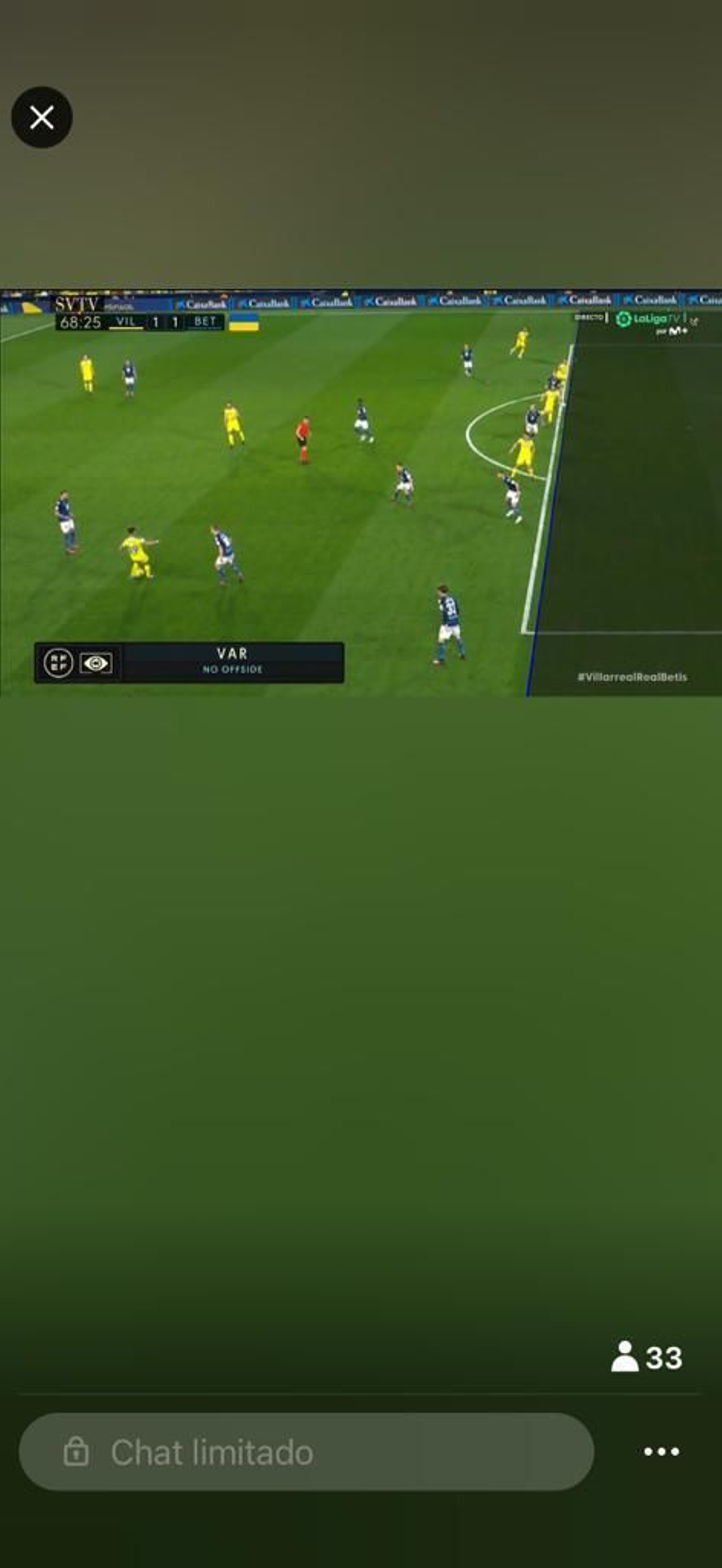 Línea VAR en el gol de Yeremi.