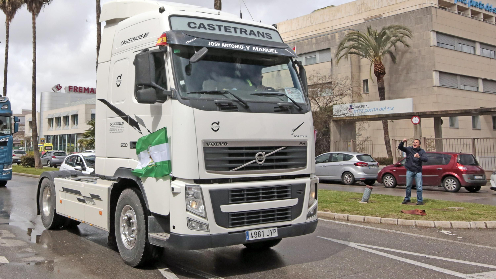 Caravana de transportistas por Jerez