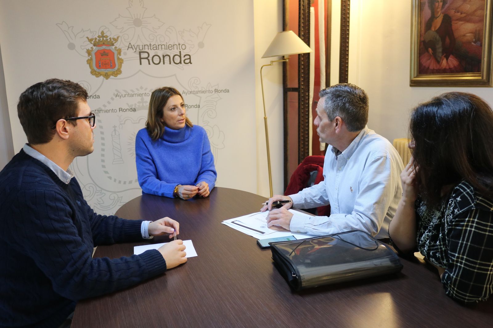 Reunión de los responsables del Ayuntamiento de Ronda y la UNED