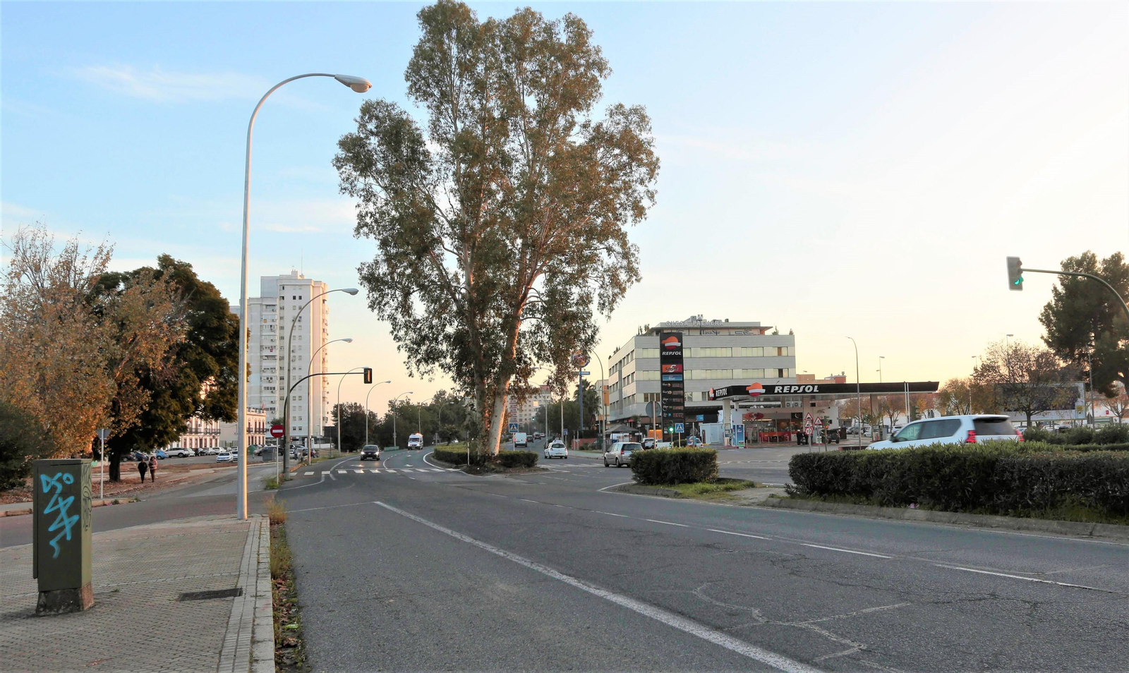 Una vista de la Avenida de Jerez, prolongación de la Palmera.