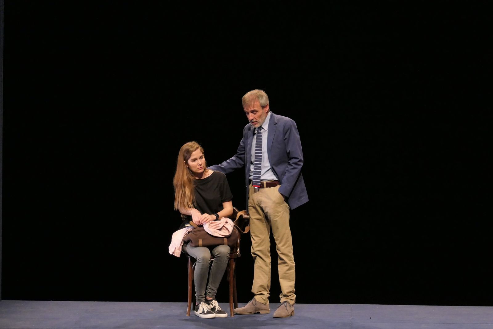 Natalia Sánchez junto a Fernando Guillén Cuervo en 'Oleanna'.