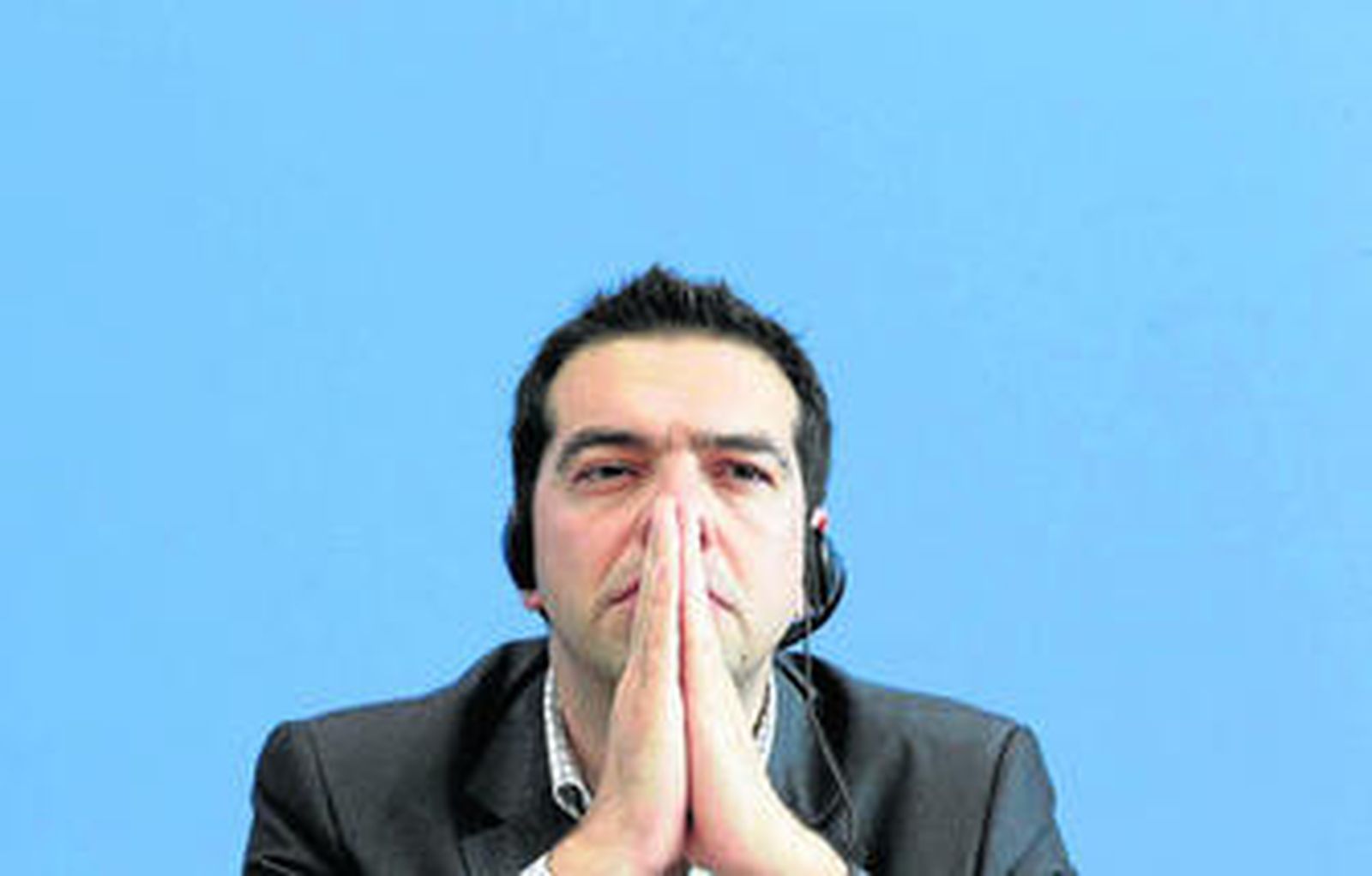 El líder de Syriza, Alexis Tsipras, participa en una conferencia de prensa en Berlín.
