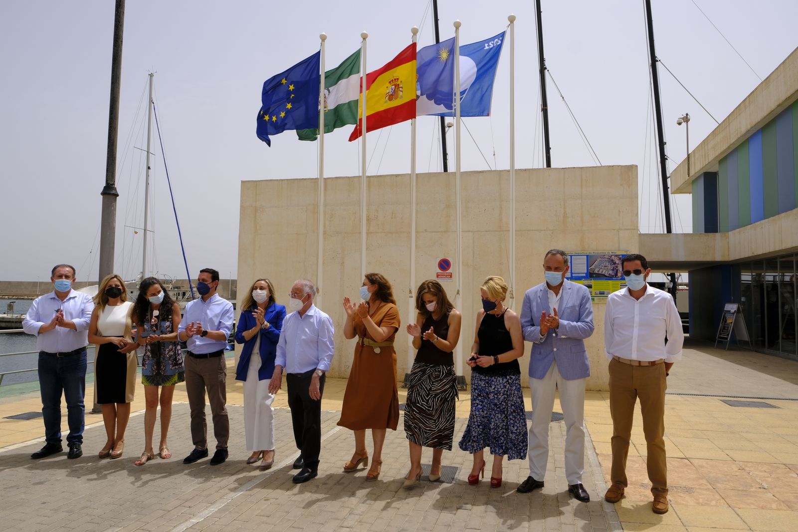 Primera piedra de la nueva lonja del Puerto Pesquero de Roquetas de Mar