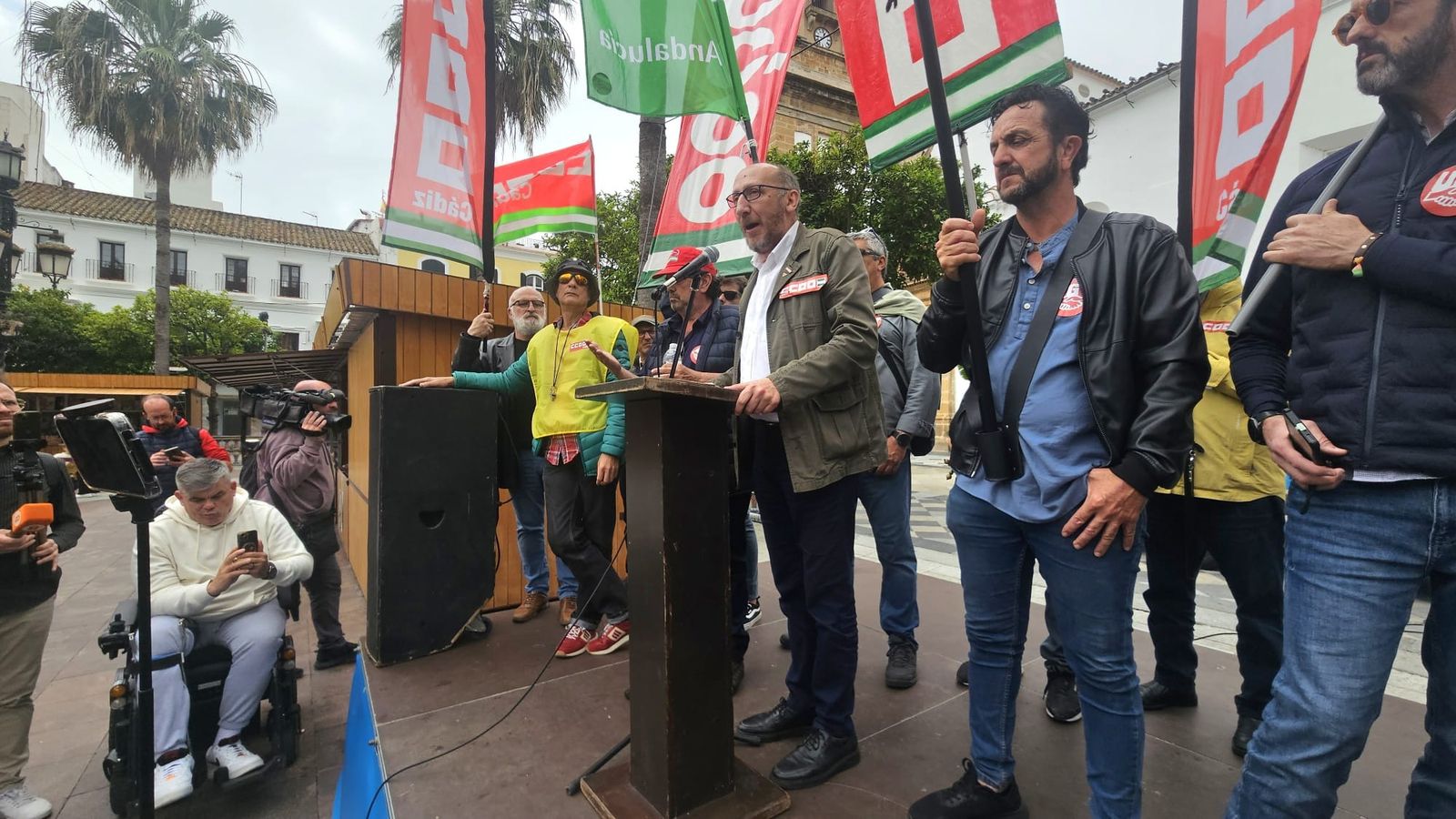 Intervención de Manuel Triano en la Plaza Alta.