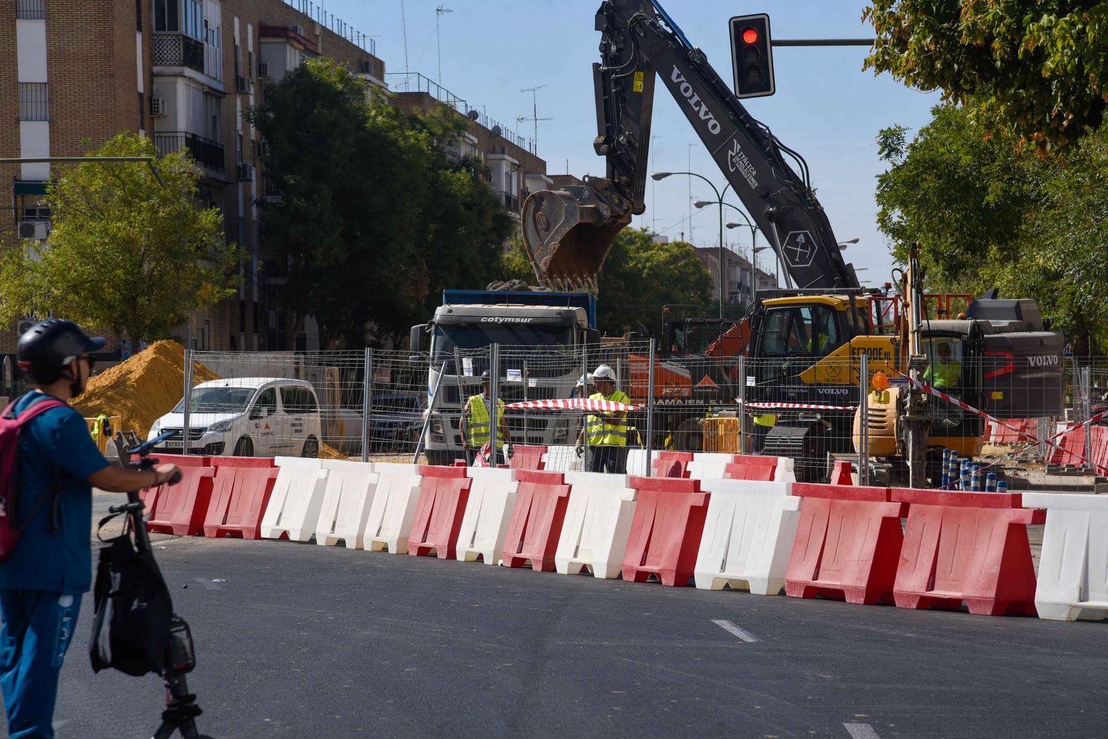 Las obras de la línea 3 del metro de Sevilla en Pino Montano