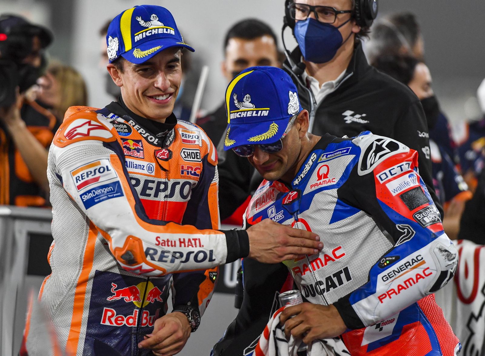 Marc Márquez y Jorge Martín tras la clasificación