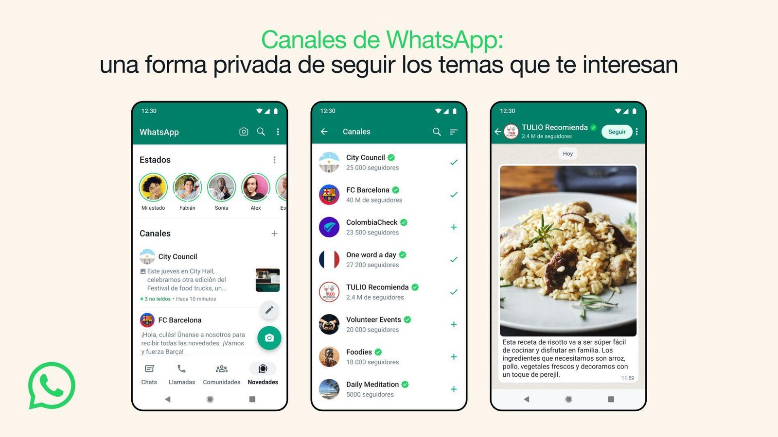 Canales en WhatsApp