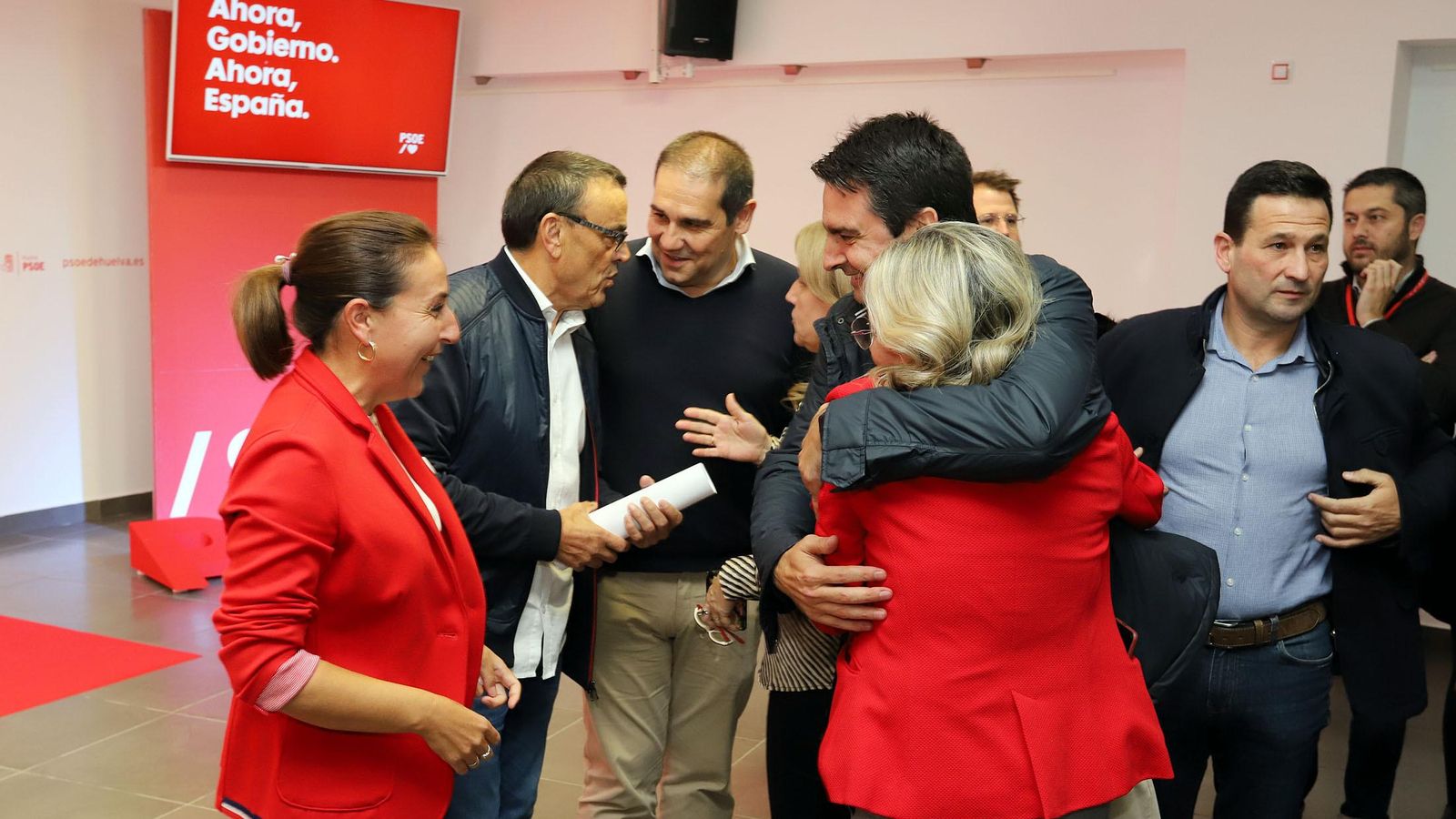 Celebración de los candidatos socialistas en la noche electoral.