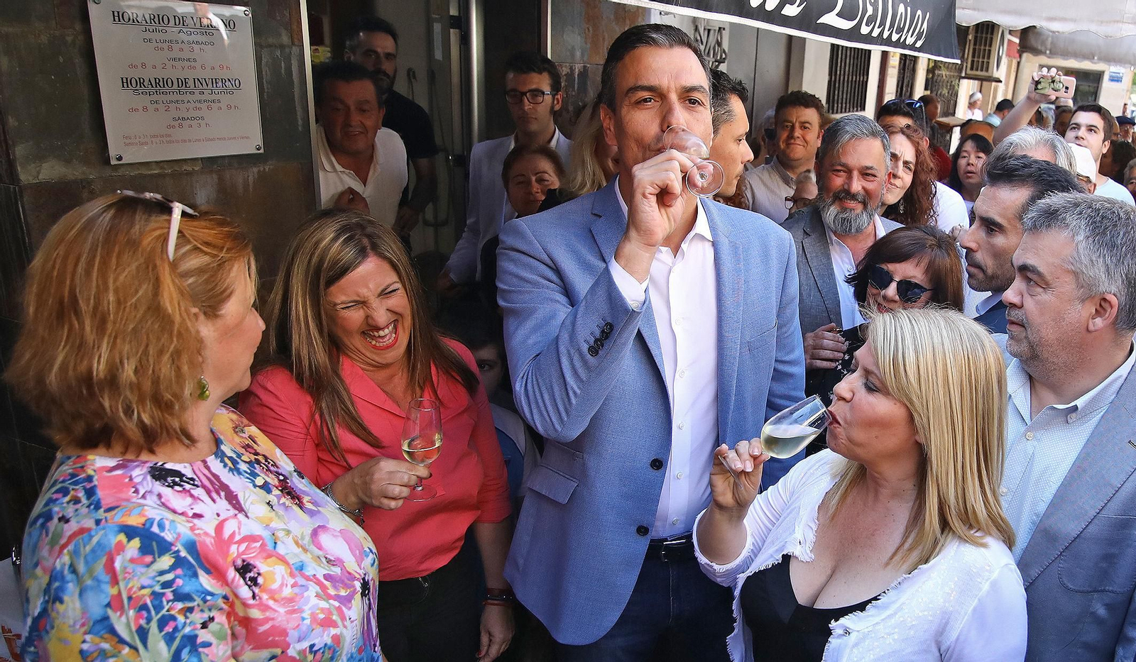 Pedro Sánchez paseando por Princi-Jerez