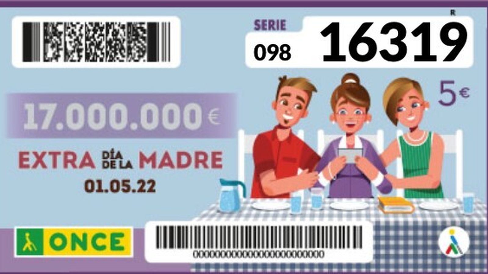 Número Premiado Extra de la Madre de la ONCE.