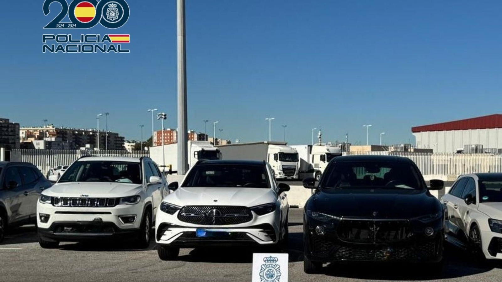 Algunos de los coches recuperados por la Policía Nacional en Algeciras.
