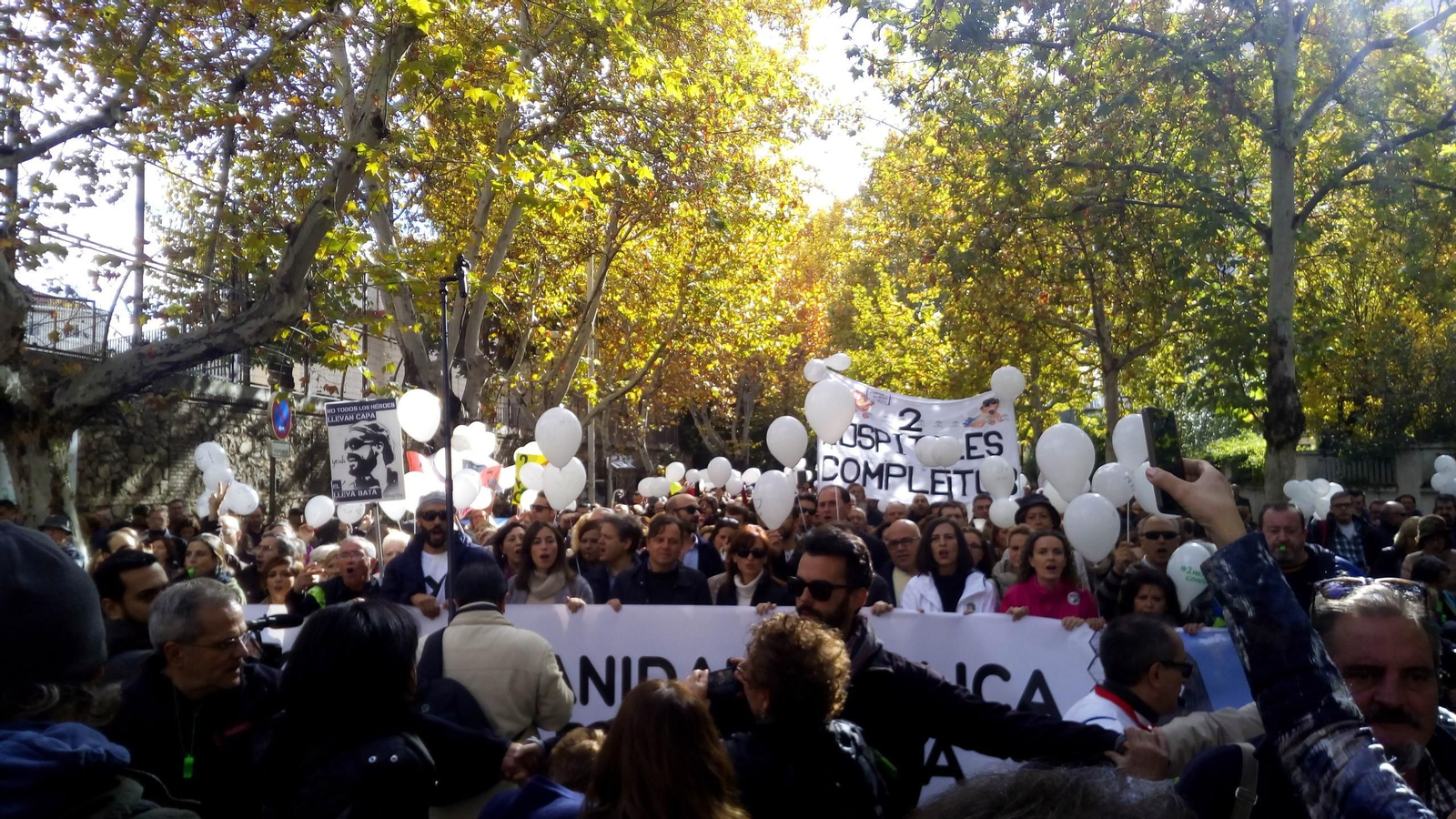 Manifestación contra la fusión hospitalaria