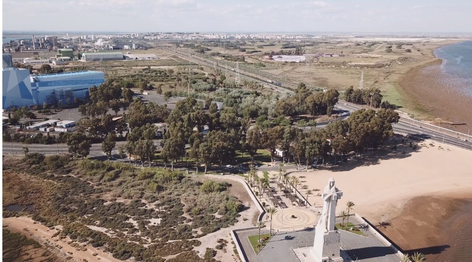 Vista aérea del Monumento a Colón.