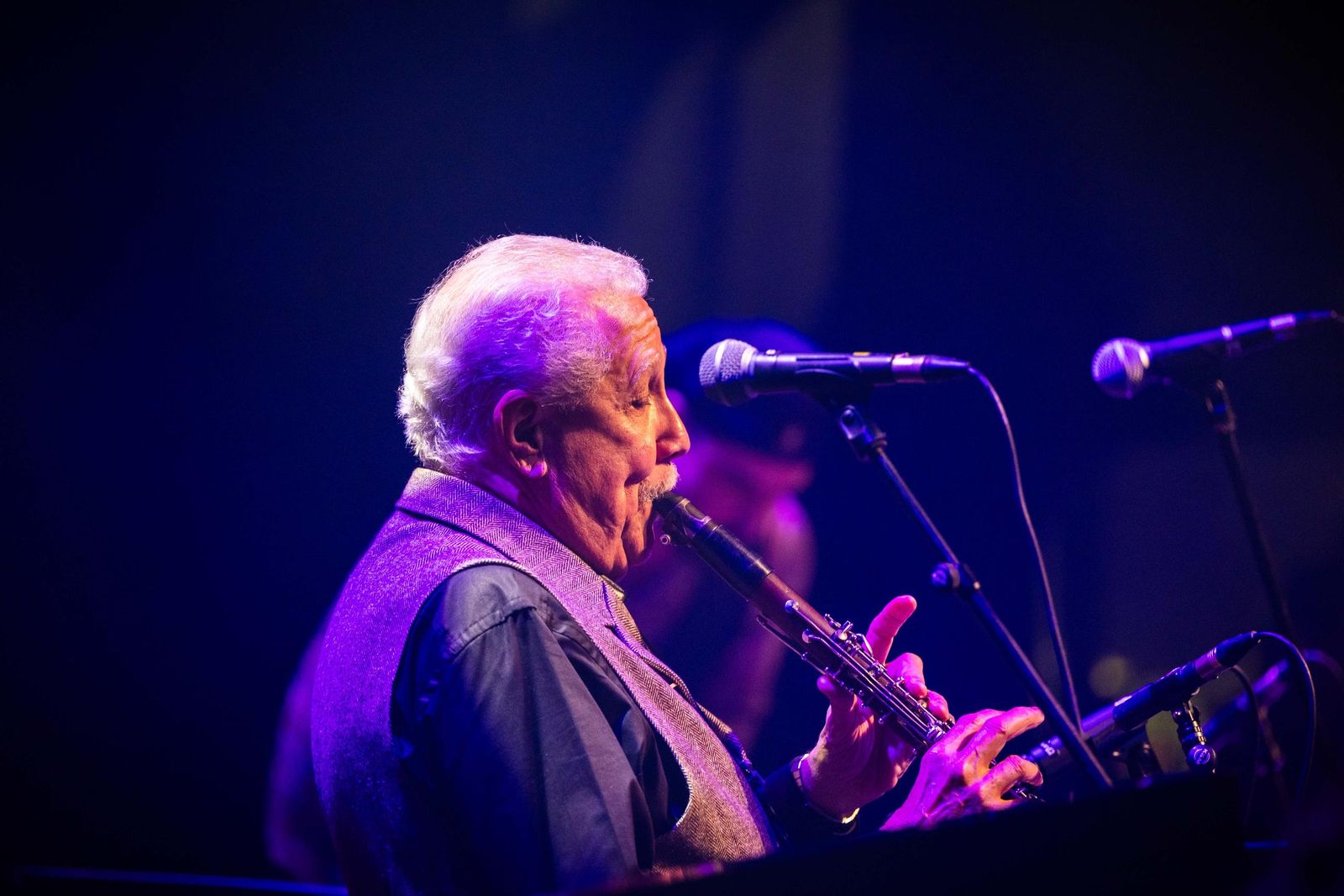 El músico y compositor Paquito D'Rivera, durante su actuación en el Teatro de las Cortes