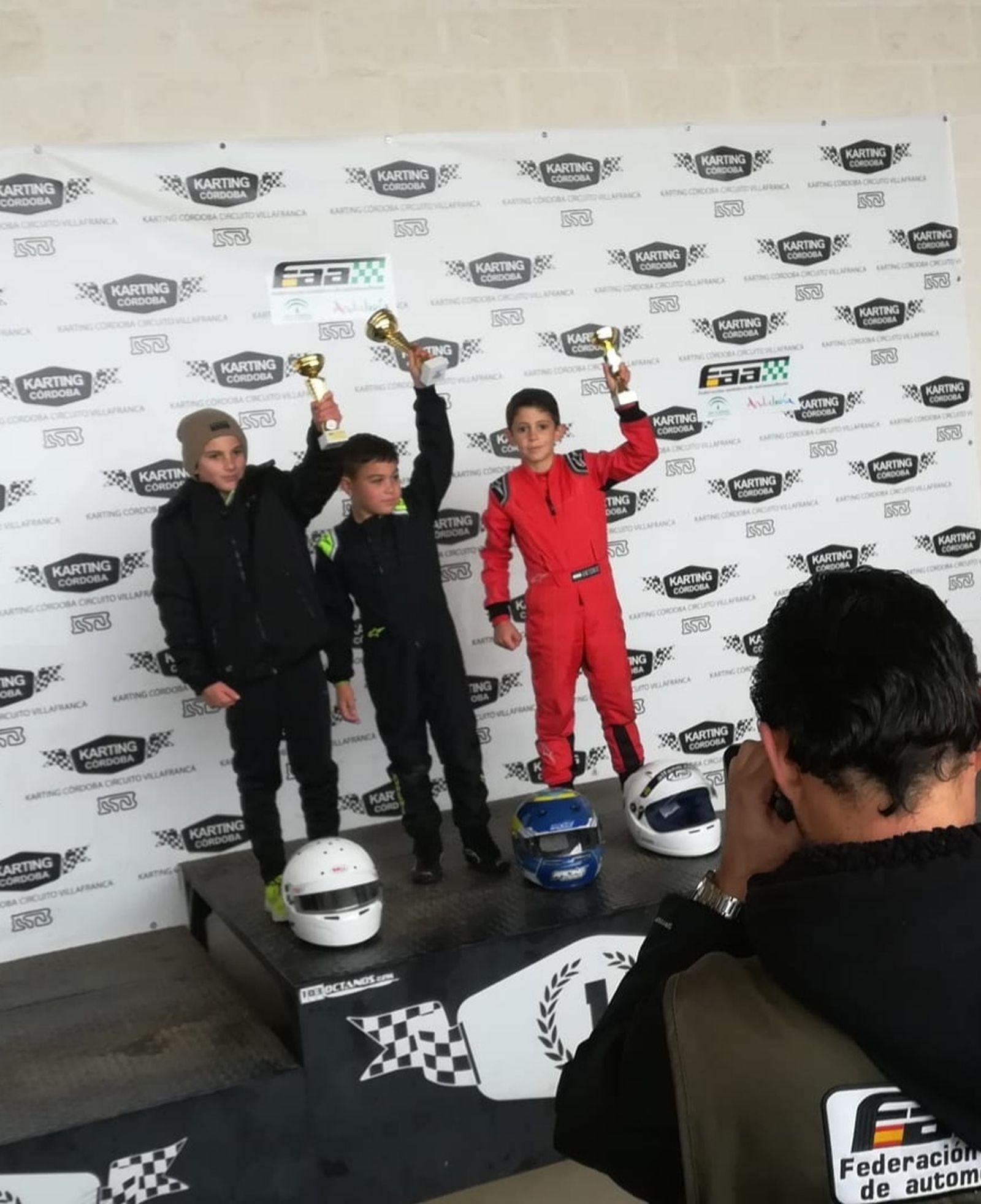 Antonio Rivera, en el podio de Villafranca.