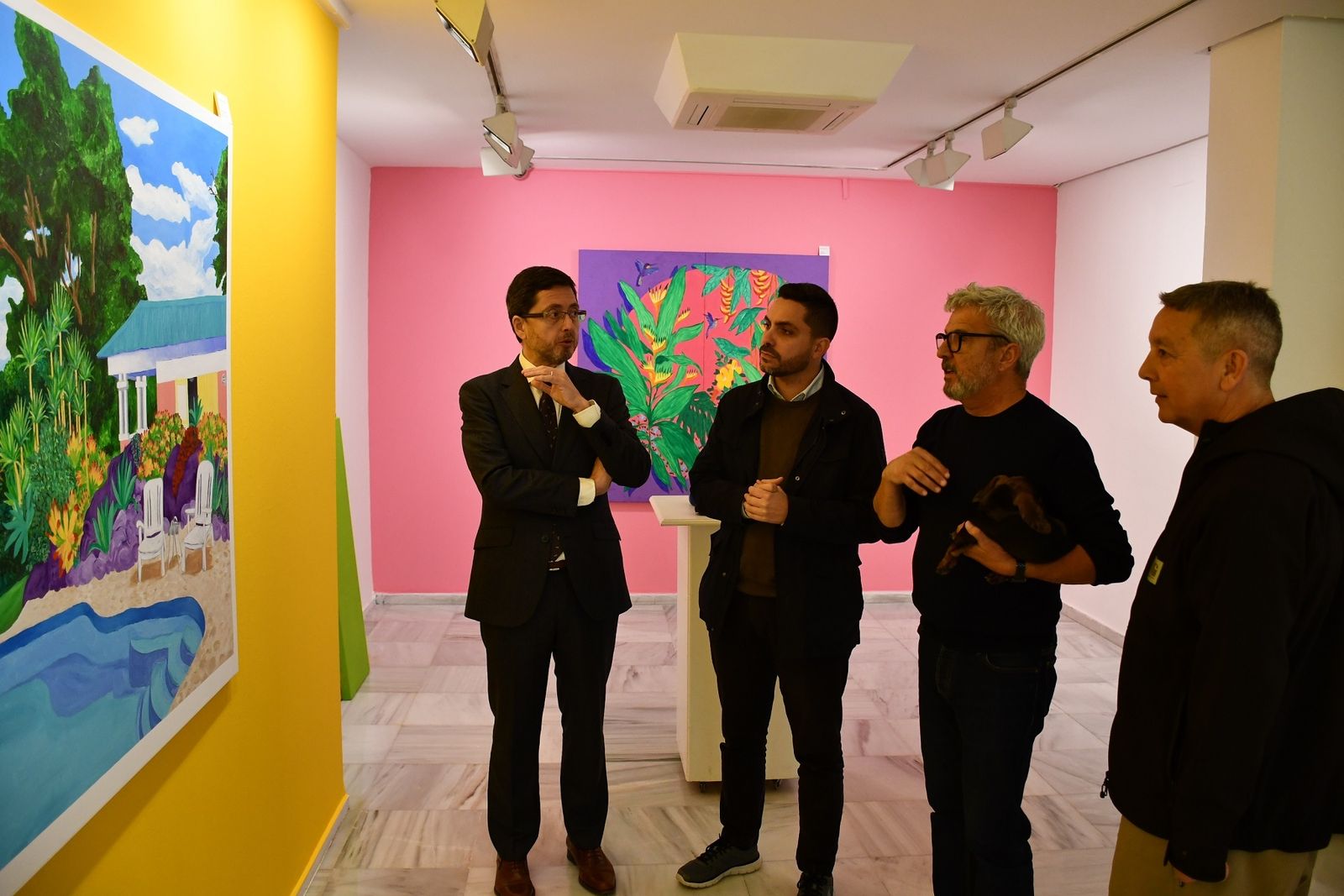 Mariano Zarazaga, Antonio González Mellado, Fernando Batista y Kike Marín, en la Sala Rivadavia.