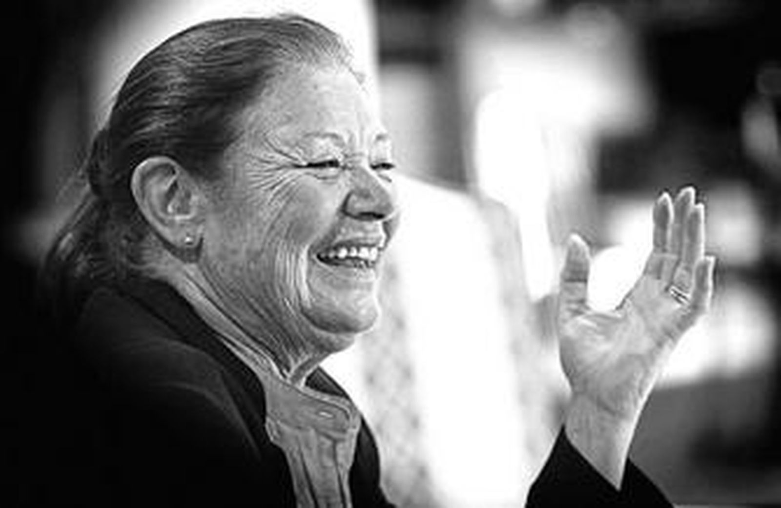 La artista Teresa Rabal, durante la entrevista.