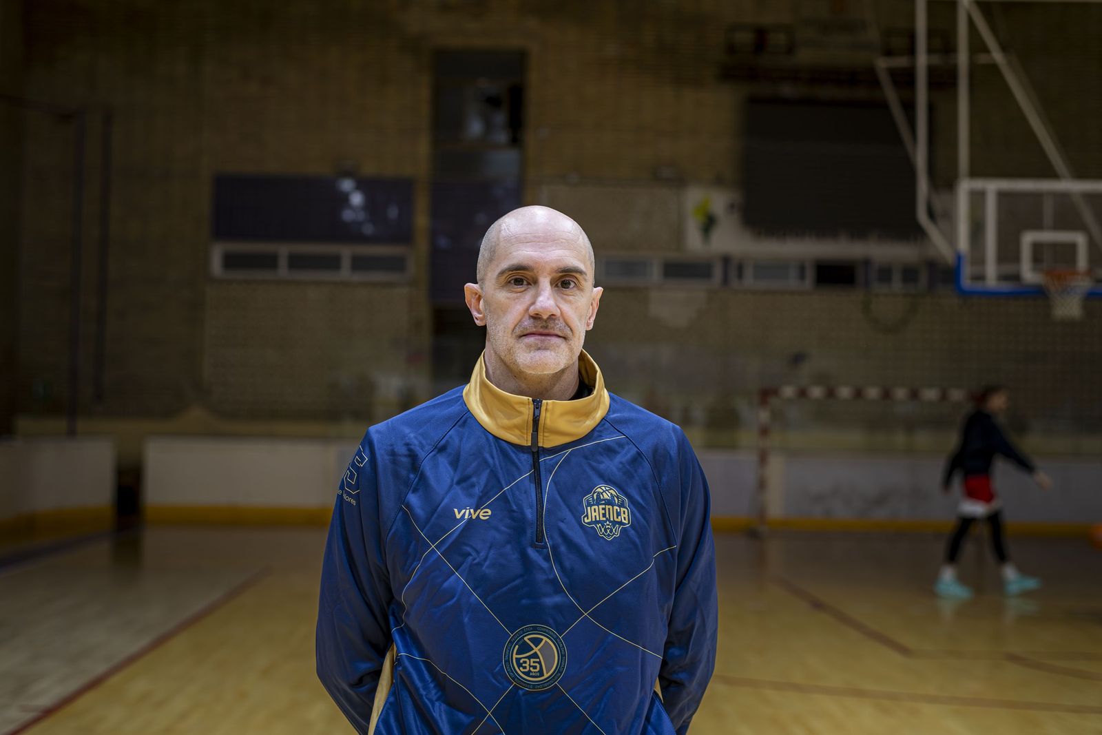 Javier Carrasco, en su primer entrenamiento al frente del equipo jiennense.