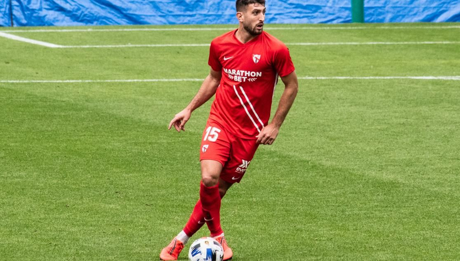 Eliseo, durante un partido de visitante con el filial esta temporada.