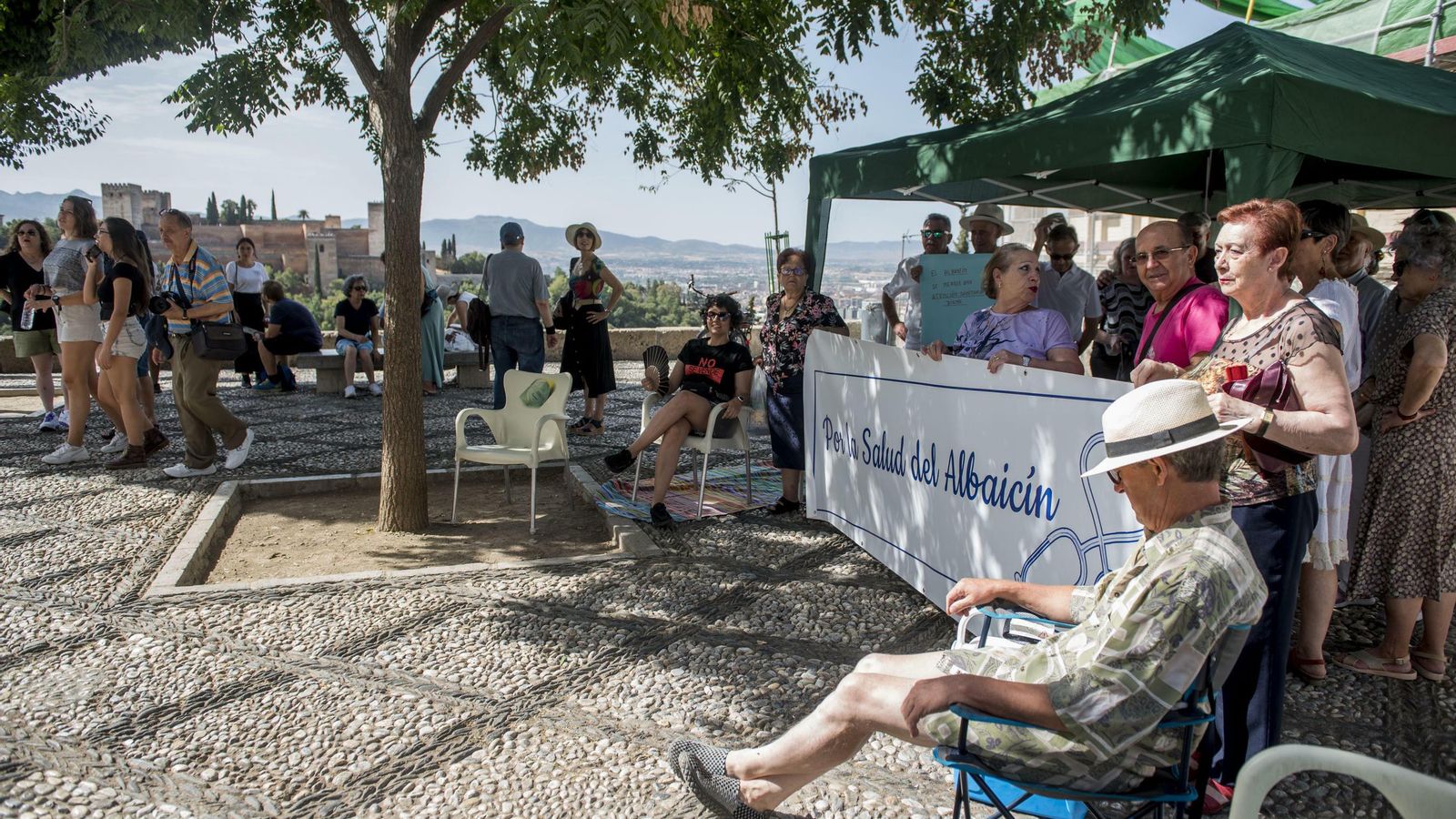 Imagen de la concentración en San Nicolás pidiendo una mejor atención sanitaria