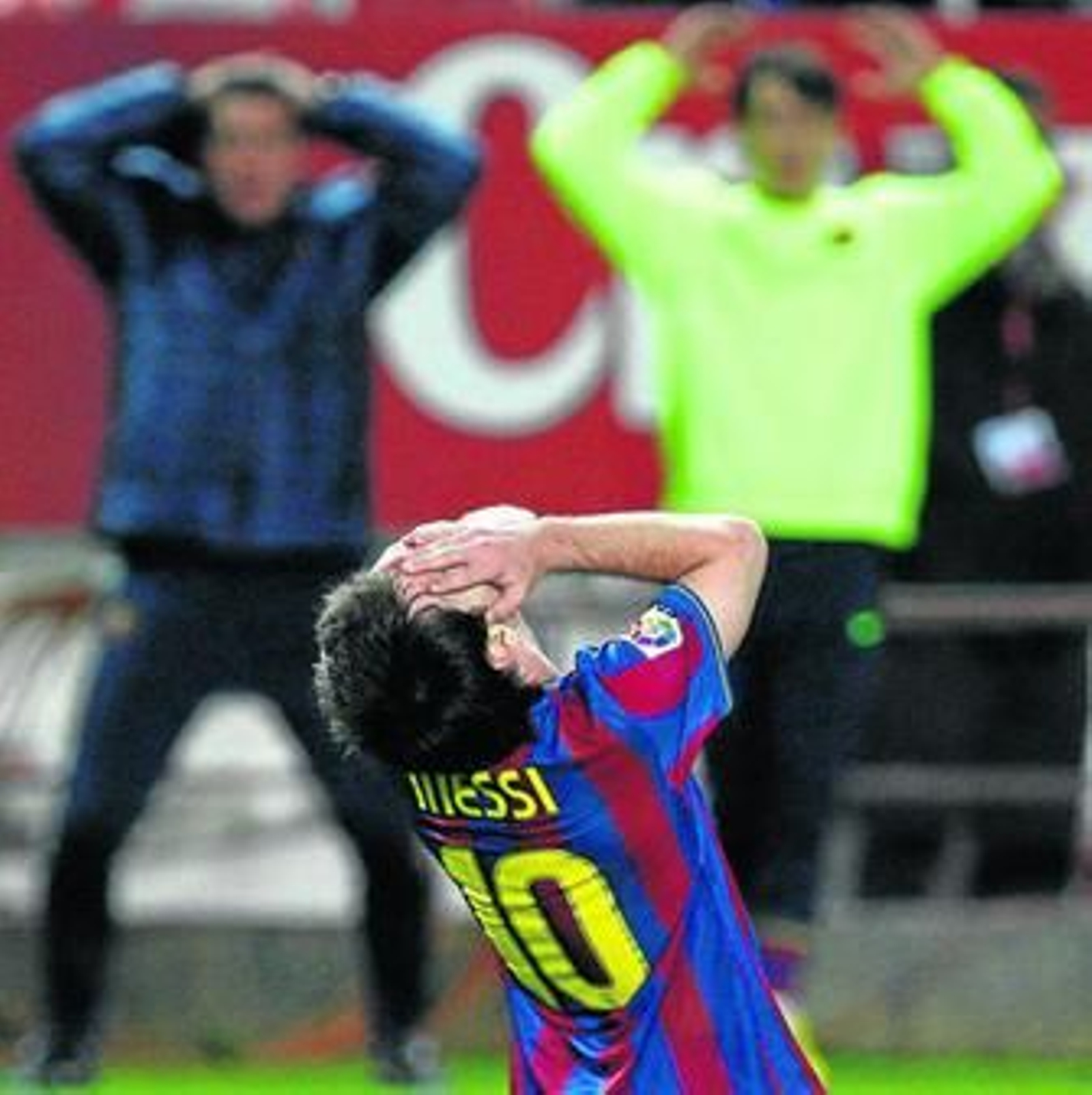 Messi se lamenta tras una ocasión fallada en la segunda mitad.