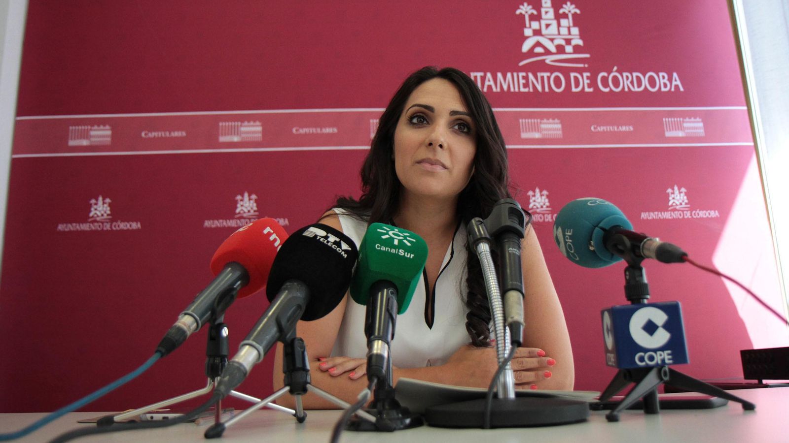 Carmen González en una rueda de prensa.