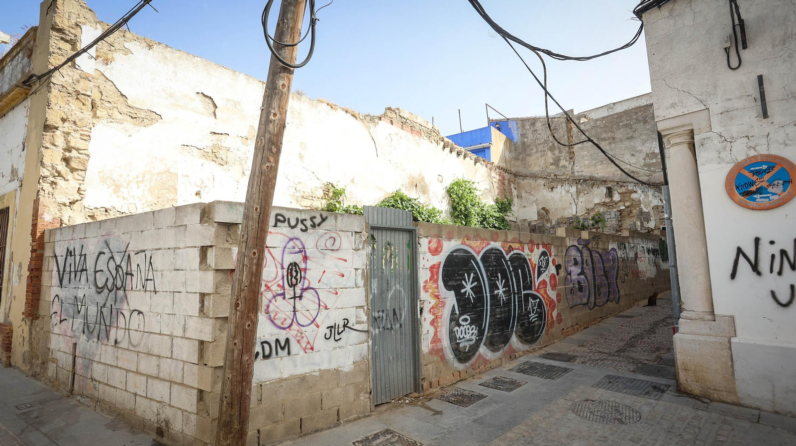 Las casas en ruinas de la calle Juana de Dios Lacoste en Jerez