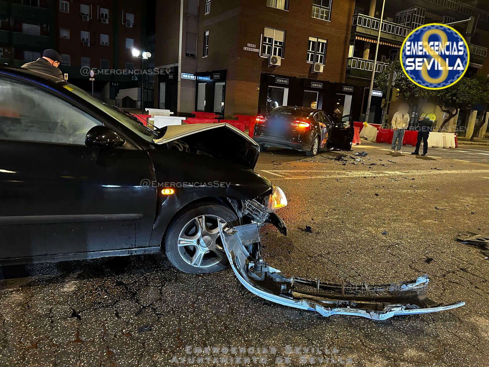 Los vehículos accidentados en José Laguillo.