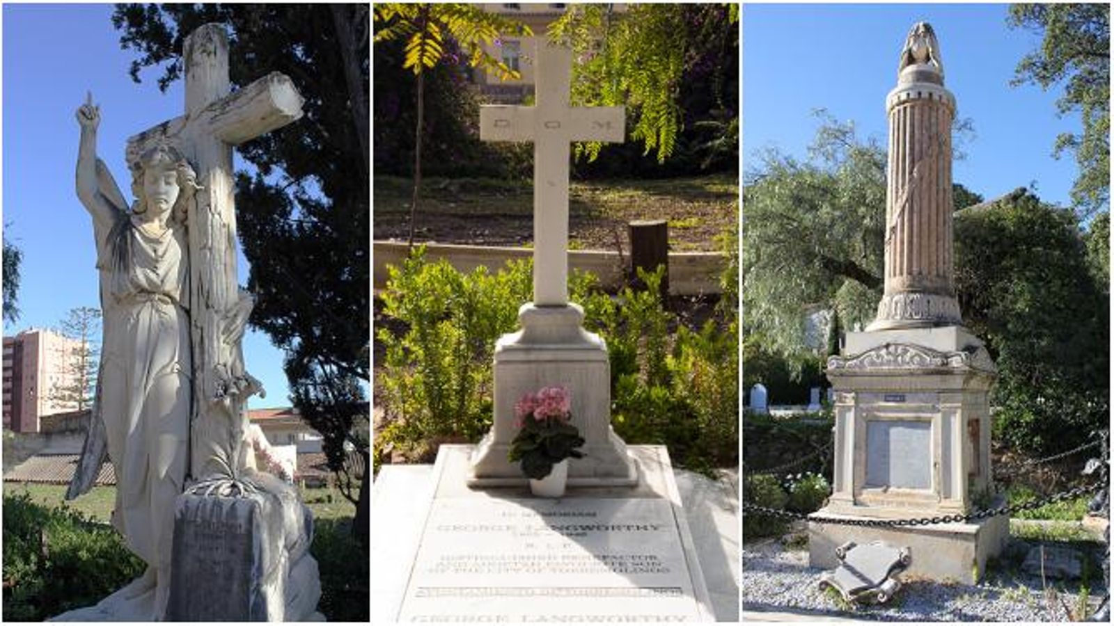 Algunas sepulturas del Cementerio Inglés de Málaga. Algunas sepulturas del Cementerio Inglés de Málaga.