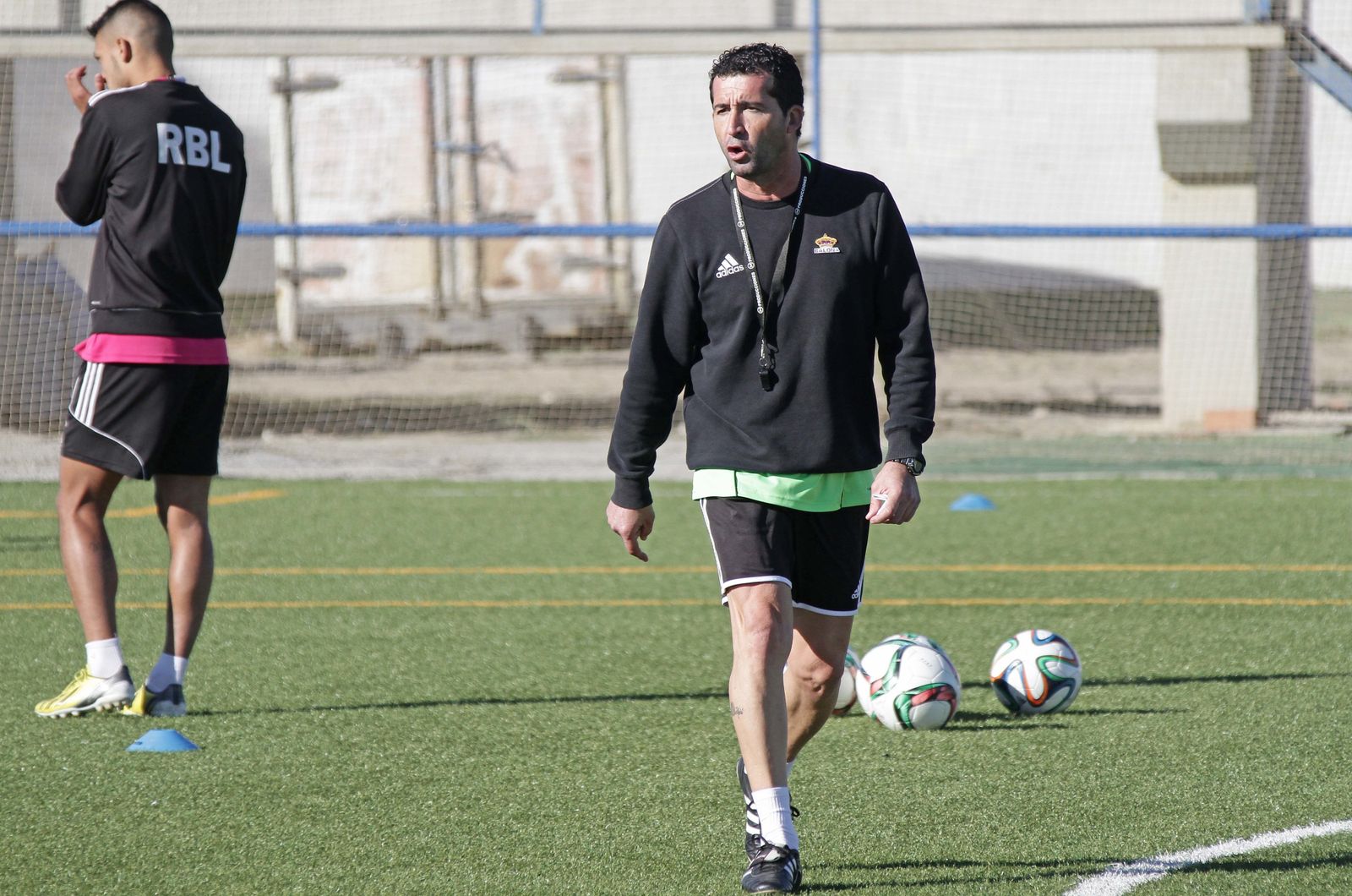 Primer entrenamiento de Juan Mari Sánchez en la Balona