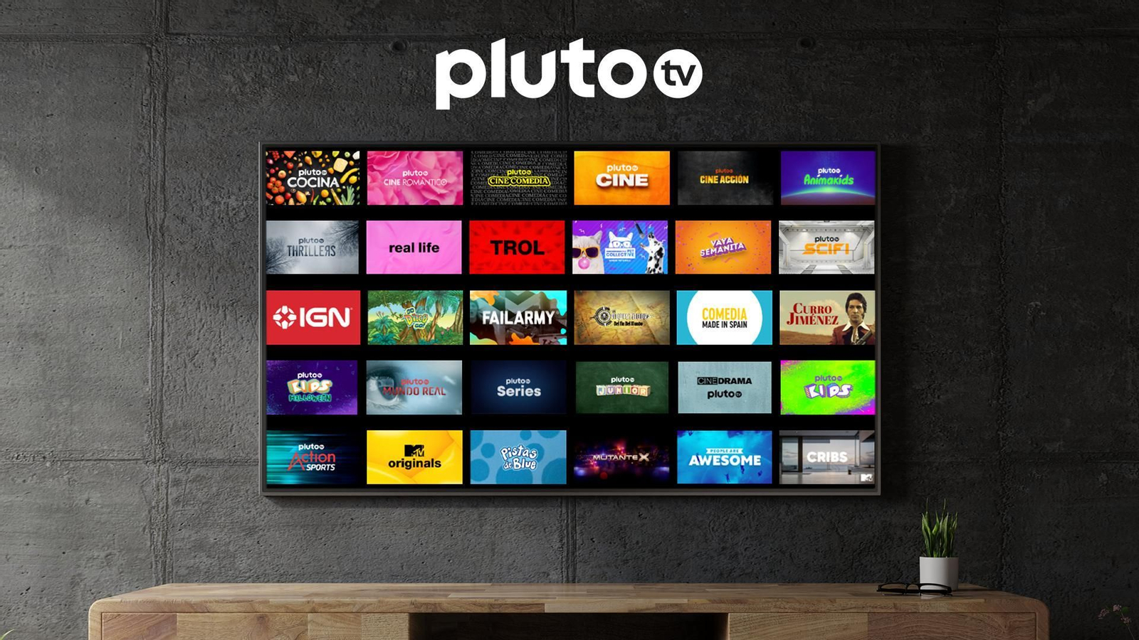 Mosaico de Pluto TV