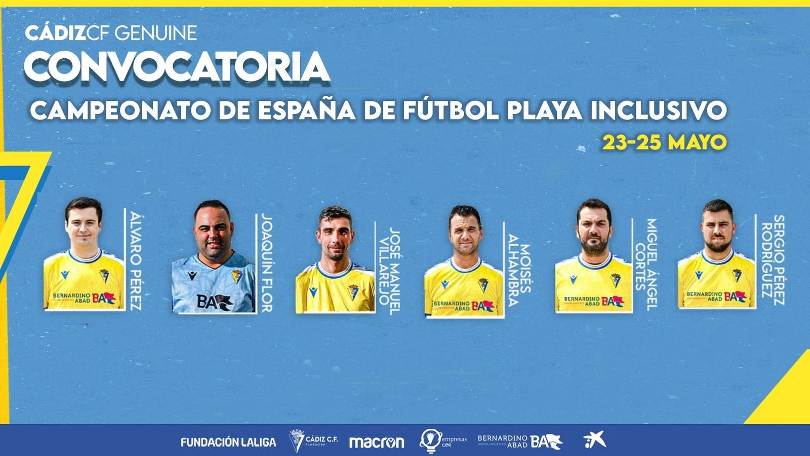 Los cadistas citados para el Campeonato de España.