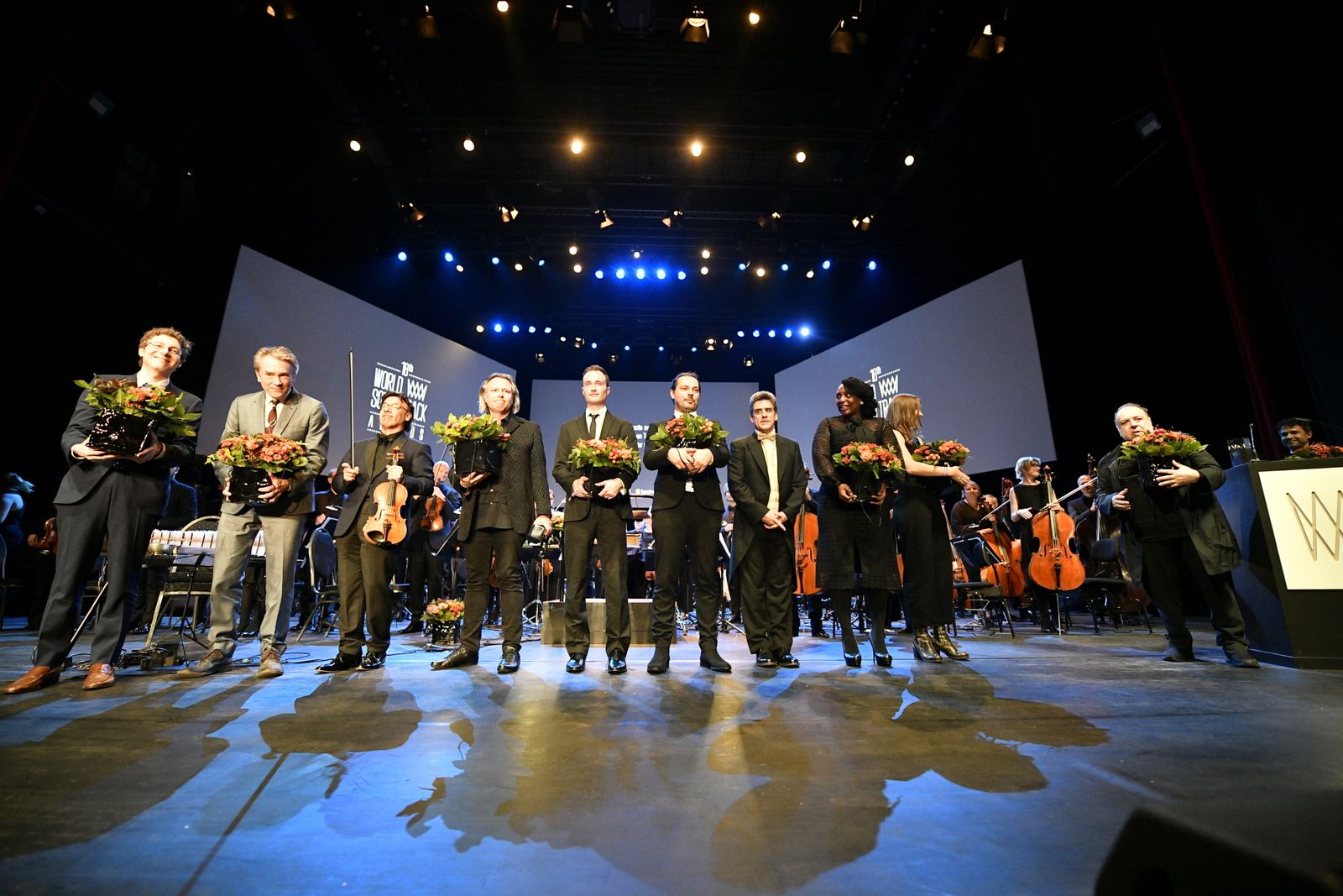 Los ganadores y homenajeados en los WSA de Gante el pasado miércoles 17.