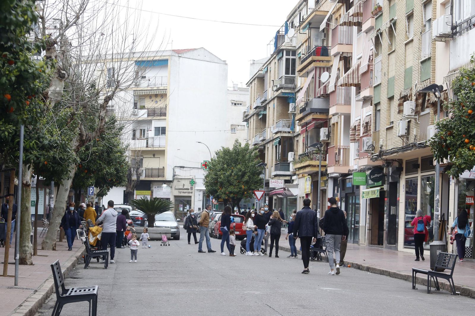 Una calle comercial de La Viñuela.