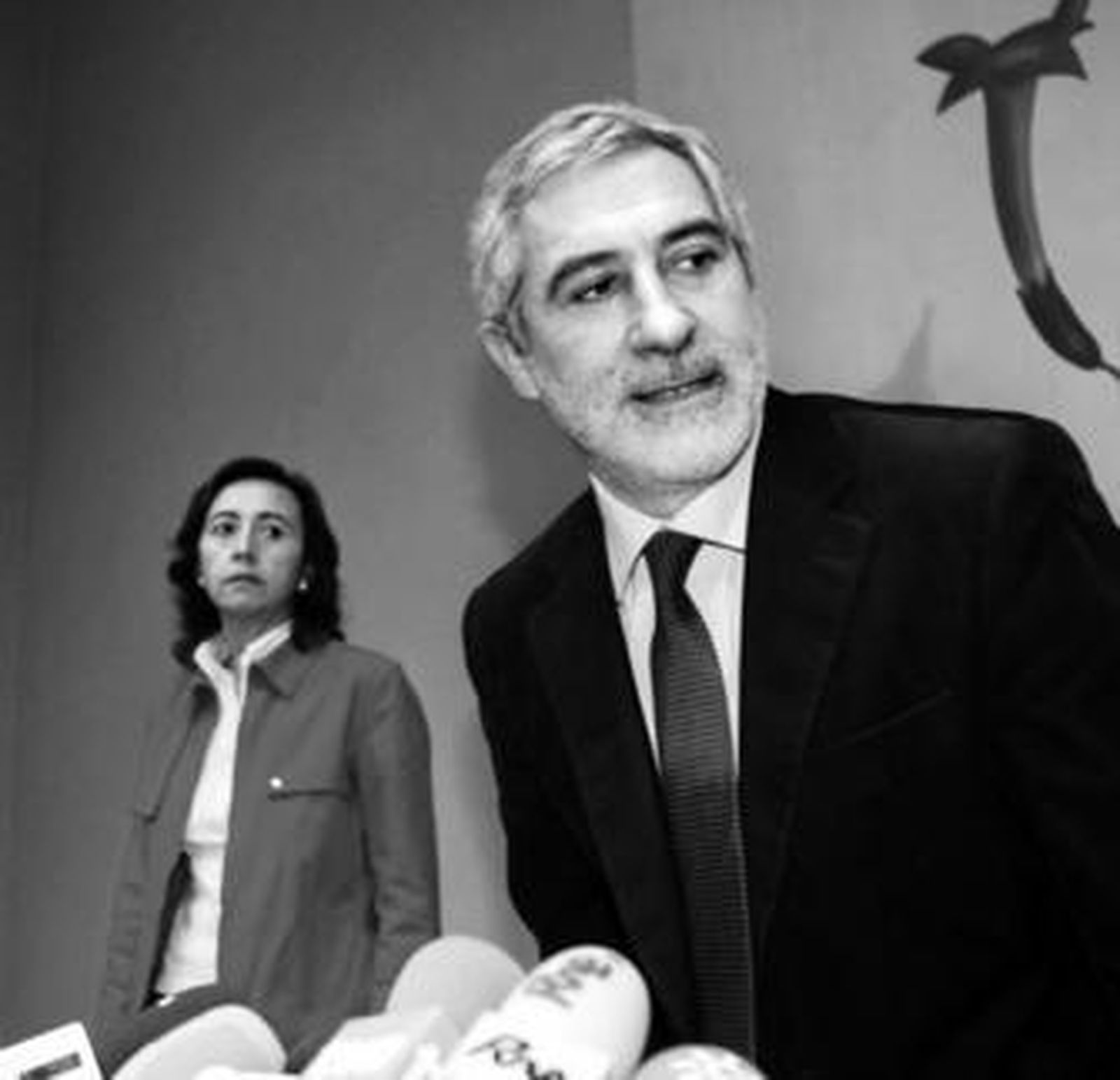 Rosa Aguilar y Gaspar Llamazares, en una comparecencia conjunta a finales de 2007.