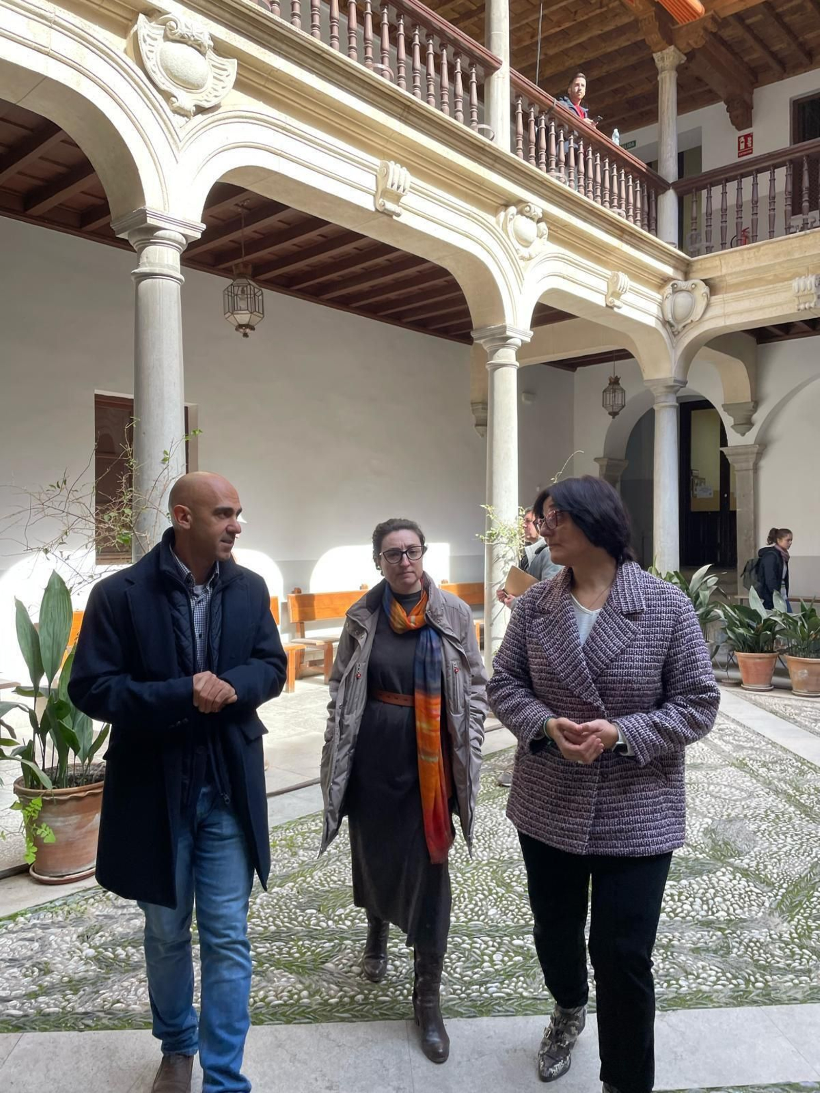 La delegada territorial, María José Martín, visitando las obras del Conservatorio del Real Conservatorio Superior de Música ‘Victoria Eugenia