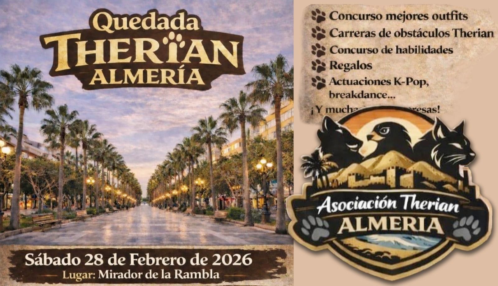 Cartel difundido en las redes sociales que anuncia la quedada para el 28 de febrero en el Mirador de la Rambla de Almería y que las autoridades relacionan con un presunto bulo