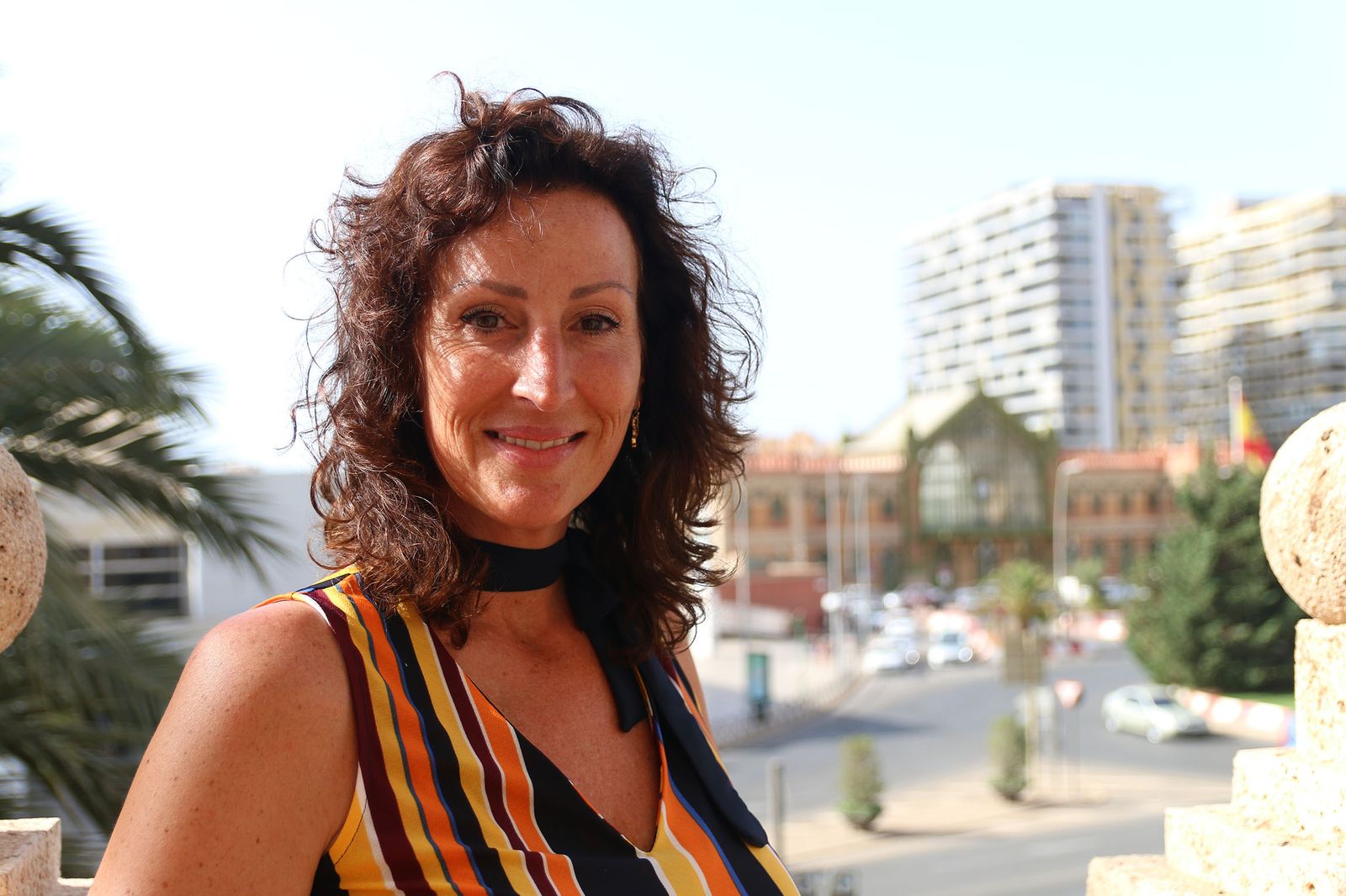 María Vázquez, en el balcón del despacho de Alcaldía