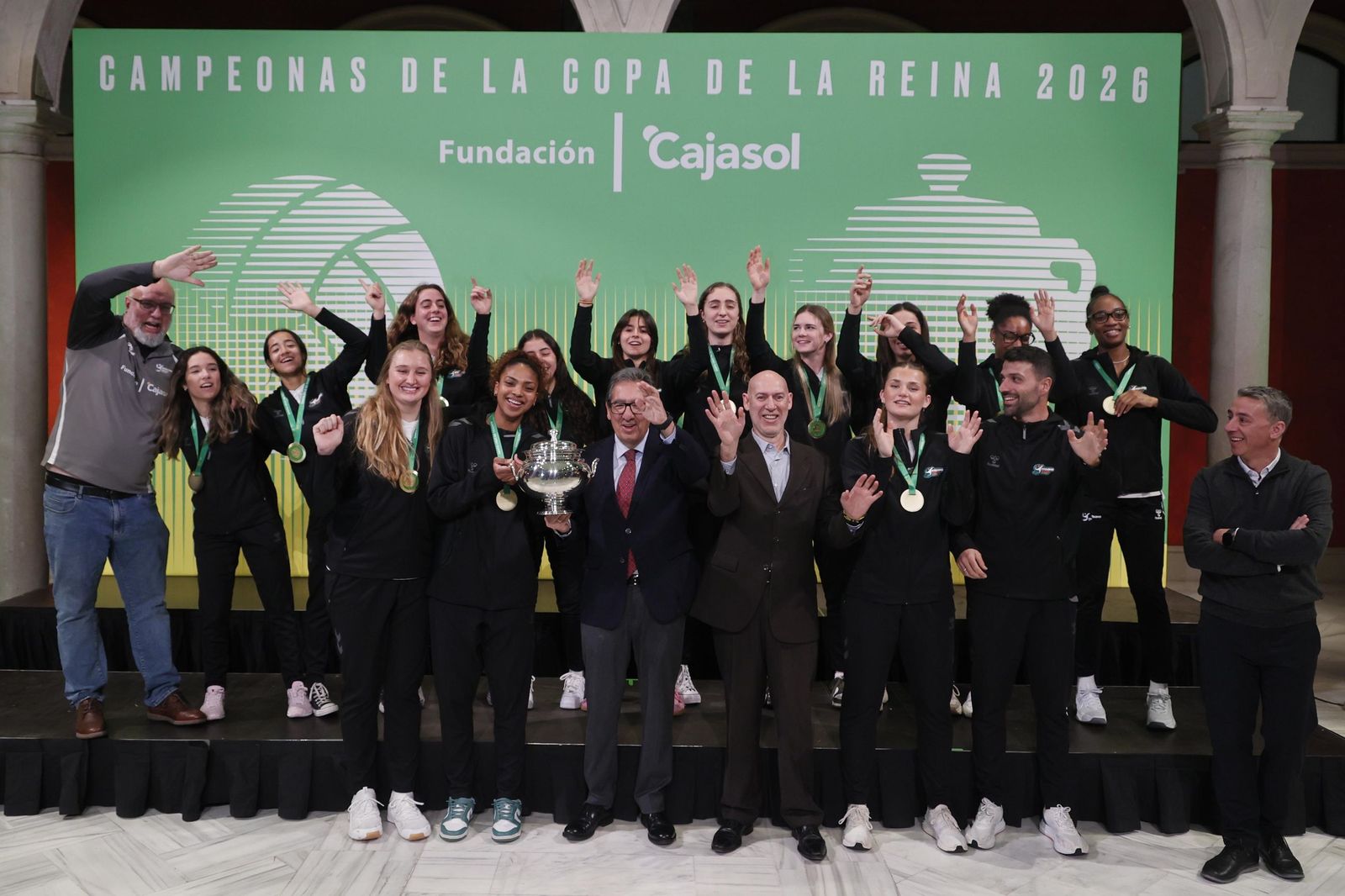 Recepción en la Fundación Cajasol a la campeonas de la Copa de la Reina de voleibol