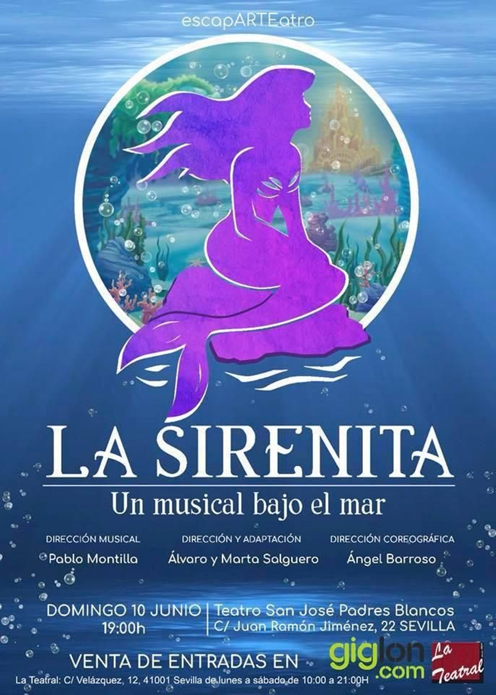 Cartel del musical ‘La Sirenita. Un musical bajo el mar’, creado por Álvaro Salguero.