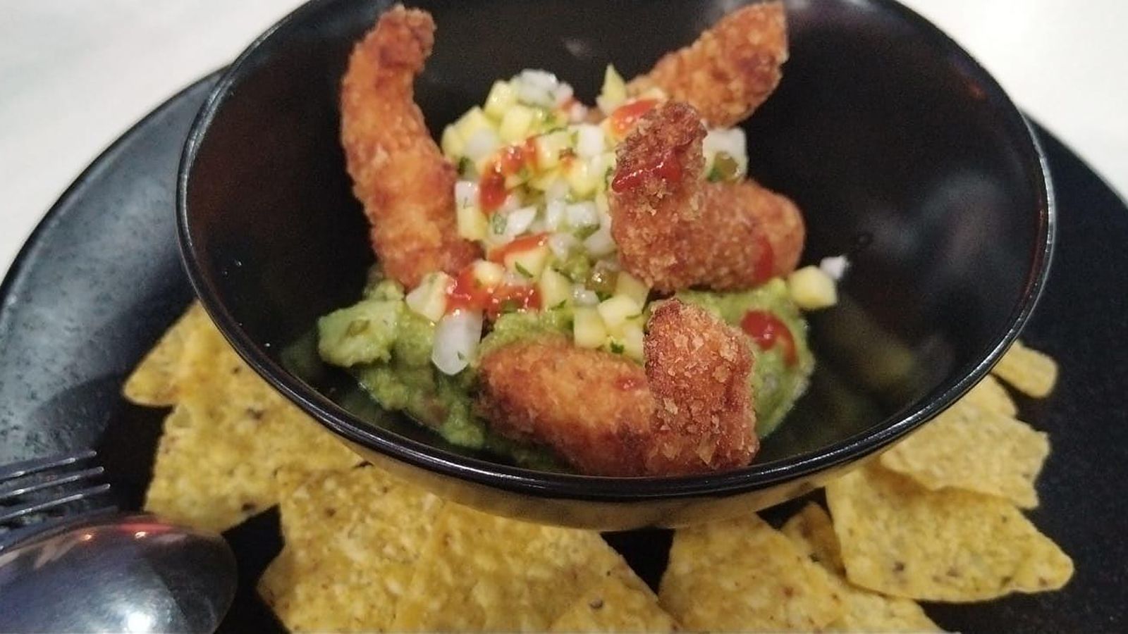 Guacamole Santita con langostinos