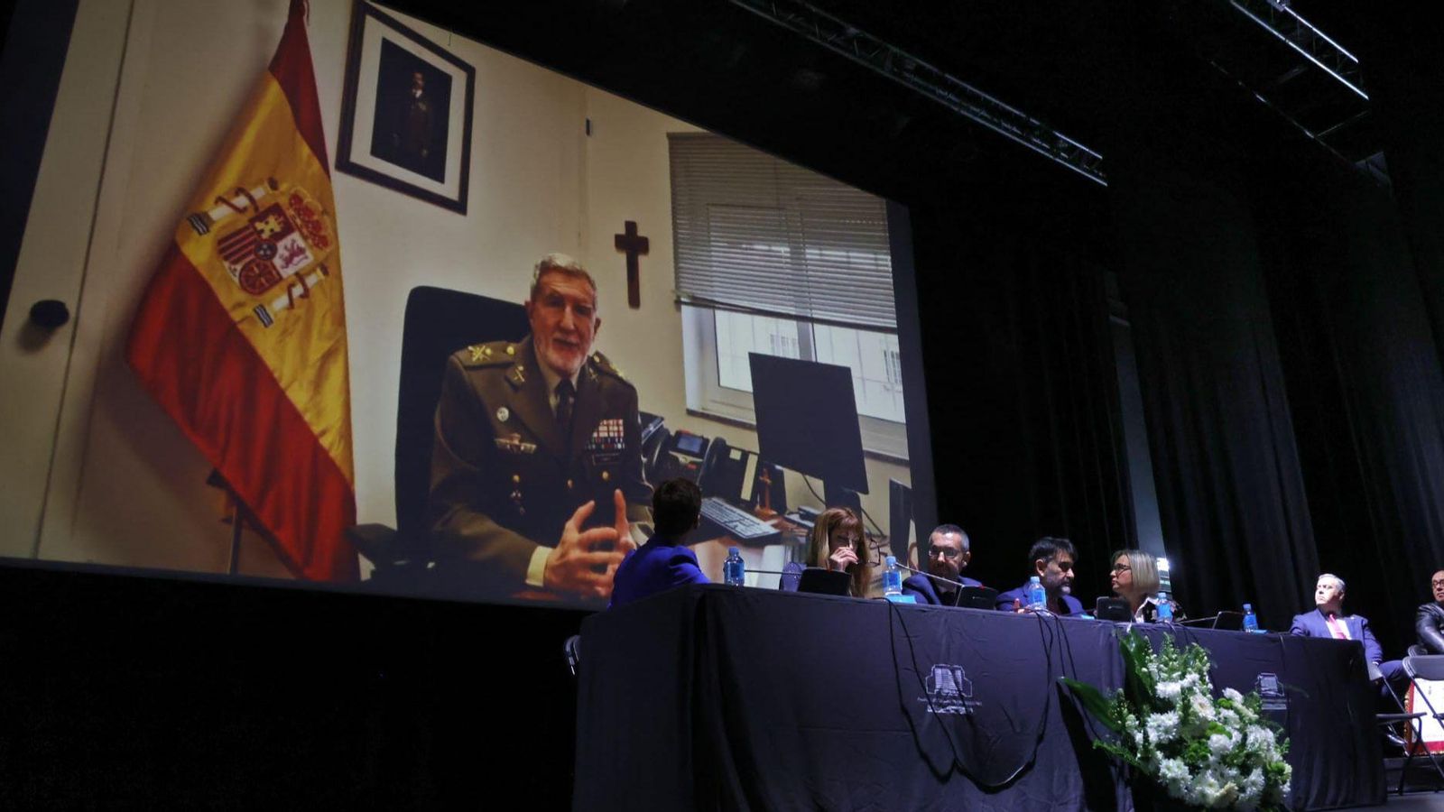 El militar Antonio Romero, presente a través de un mensaje de vídeo El militar Antonio Romero, presente a través de un mensaje de vídeo