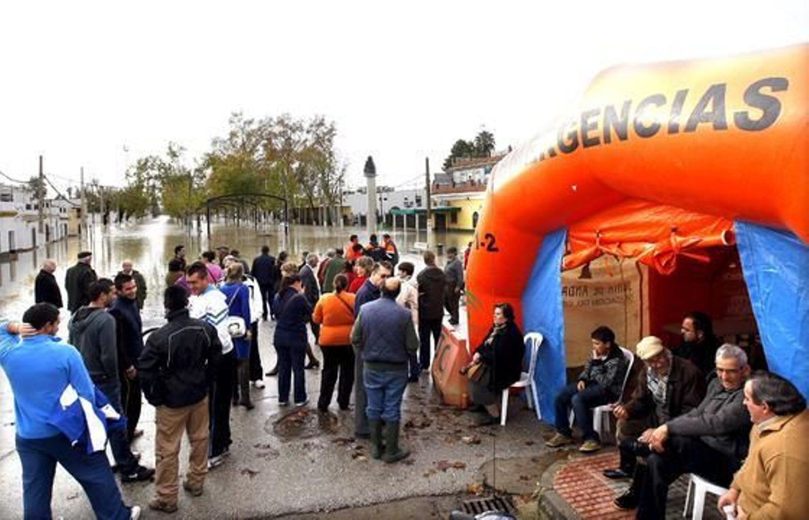 El Río Guadalquivir se desborda a su paso por Lora del Río.

Foto: Eduardo Abad (EFE)