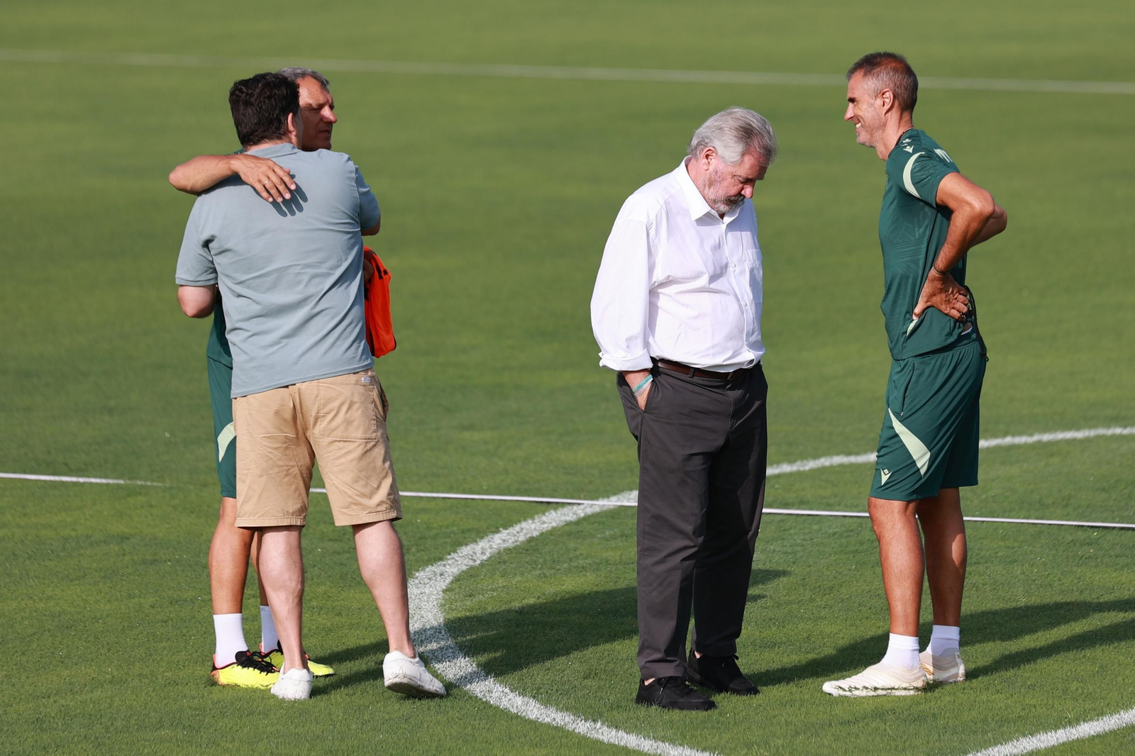 Vizcaíno y Garitano hablan el primer día de la pretemporada.