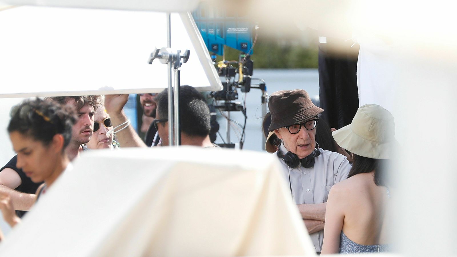 Woody Allen durante uno de sus rodajes en San Sebastián.