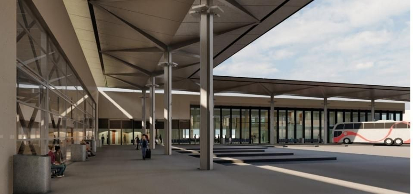 Maqueta de la futura estación intermodal, en la zona de dársenas