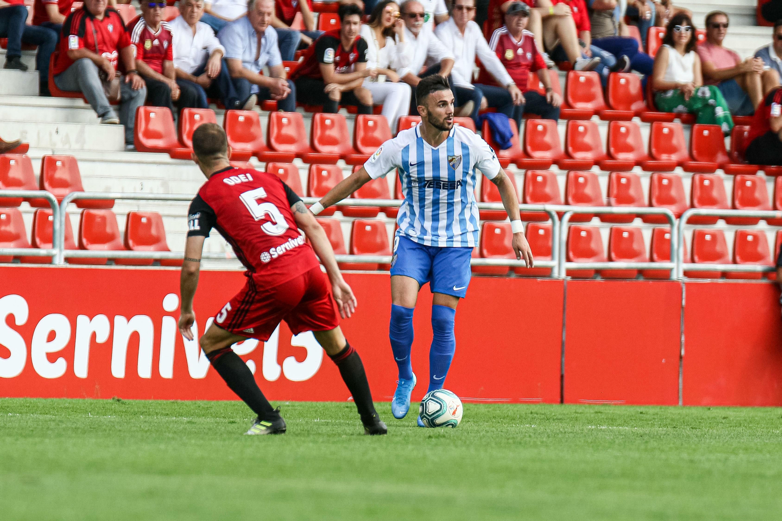 Sadiku, en el Mirandés-Málaga CF.