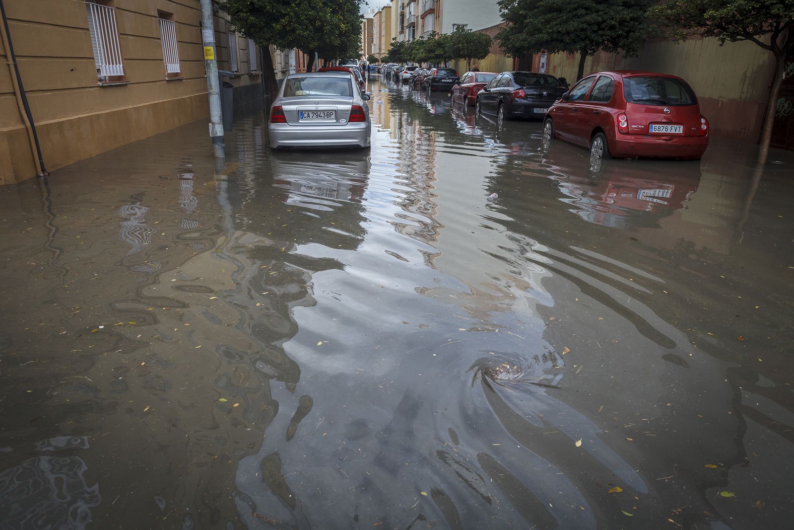 Los efectos de la tromba de agua en Cádiz
