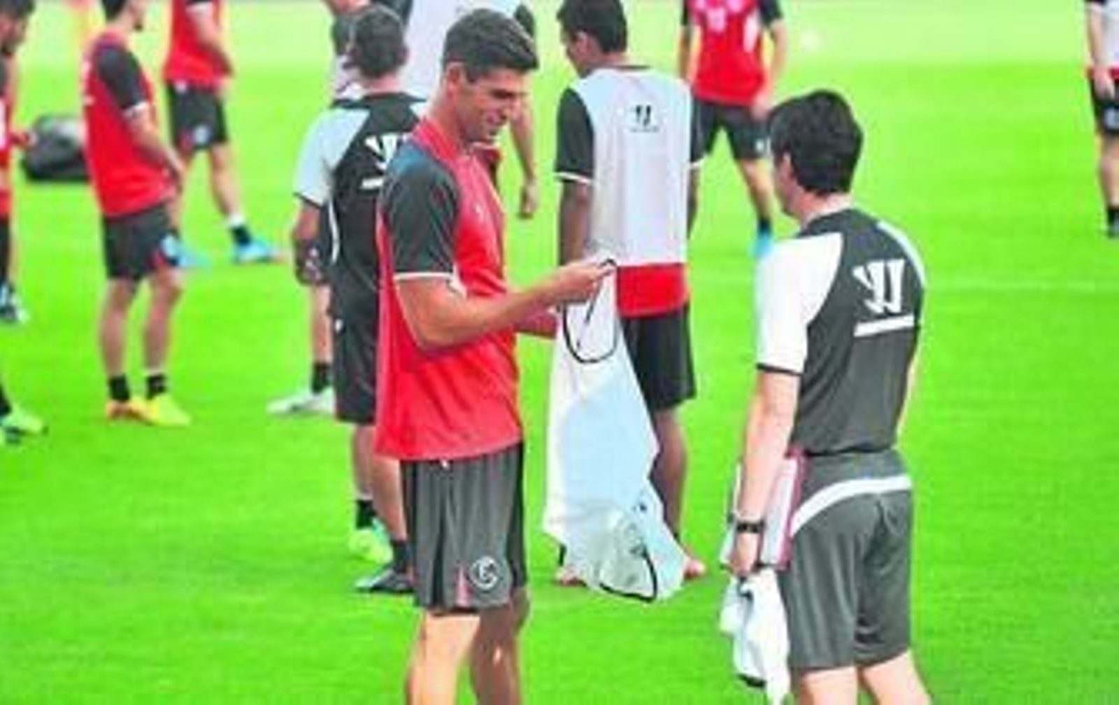 Fazio, en la sesión previa al día de su reaparición, ante el Almería.